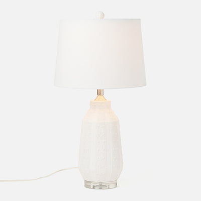 TABLE LAMP MATTE WHITE CERAMIC BUMBY TEXTURE