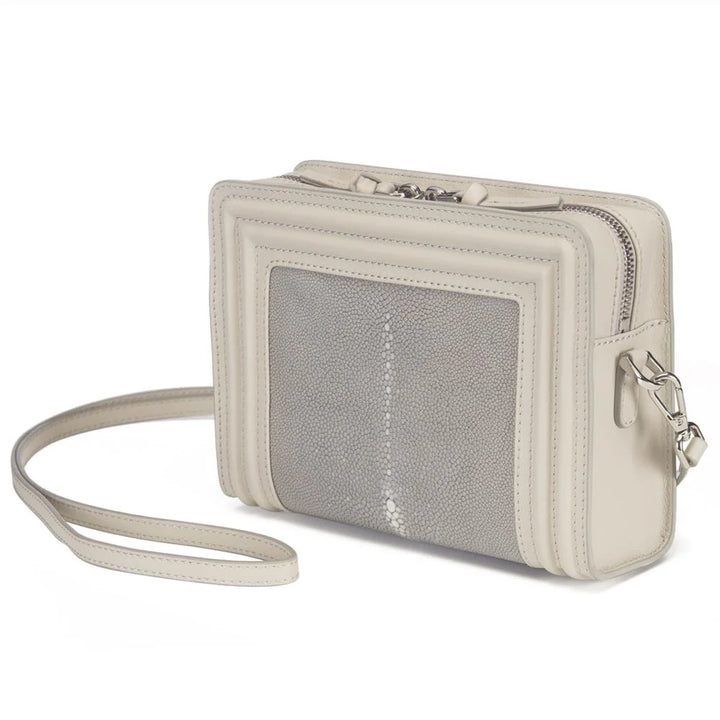 CROSS BODY BAG SHAGREEN CENTER PANEL