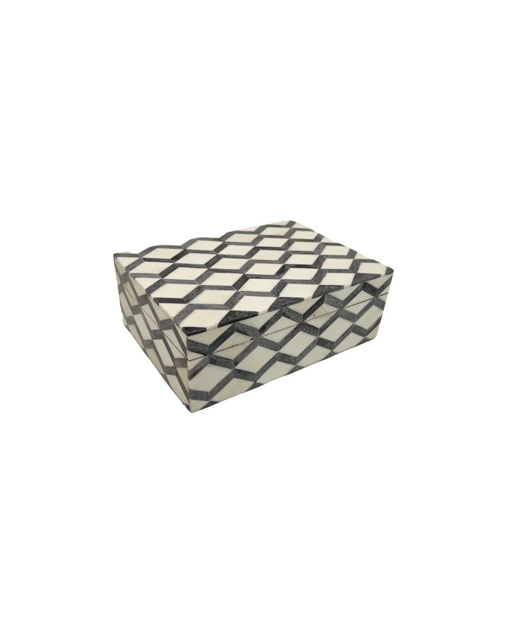 BOX GRAY & WHITE DIAMOND GRID
