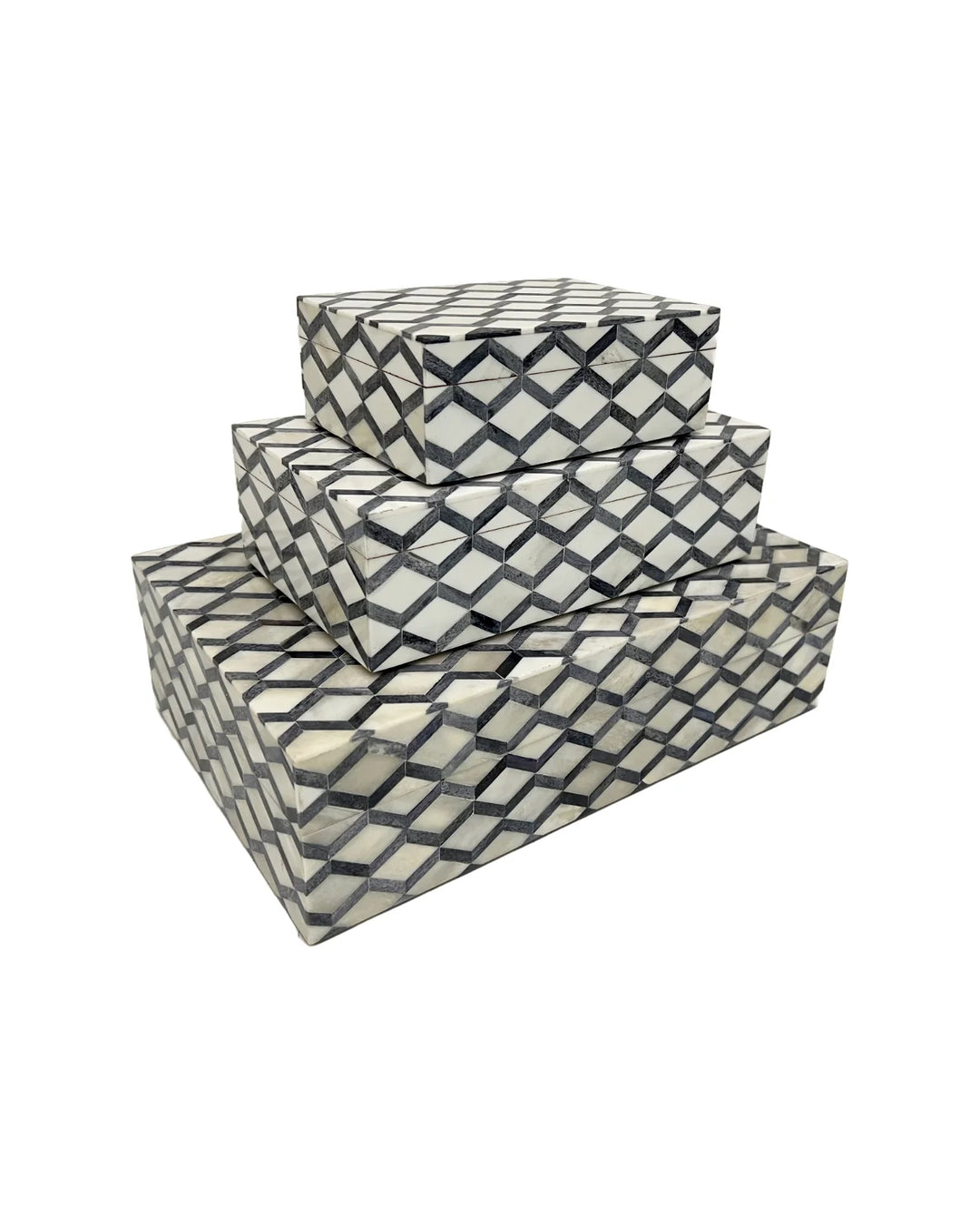 BOX GRAY & WHITE DIAMOND GRID