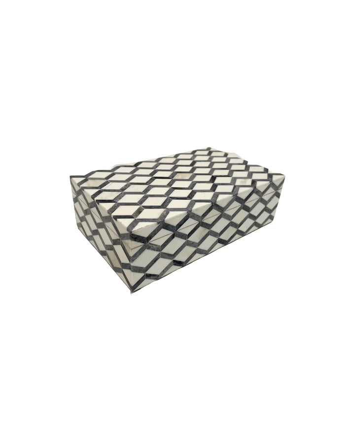 BOX GRAY & WHITE DIAMOND GRID