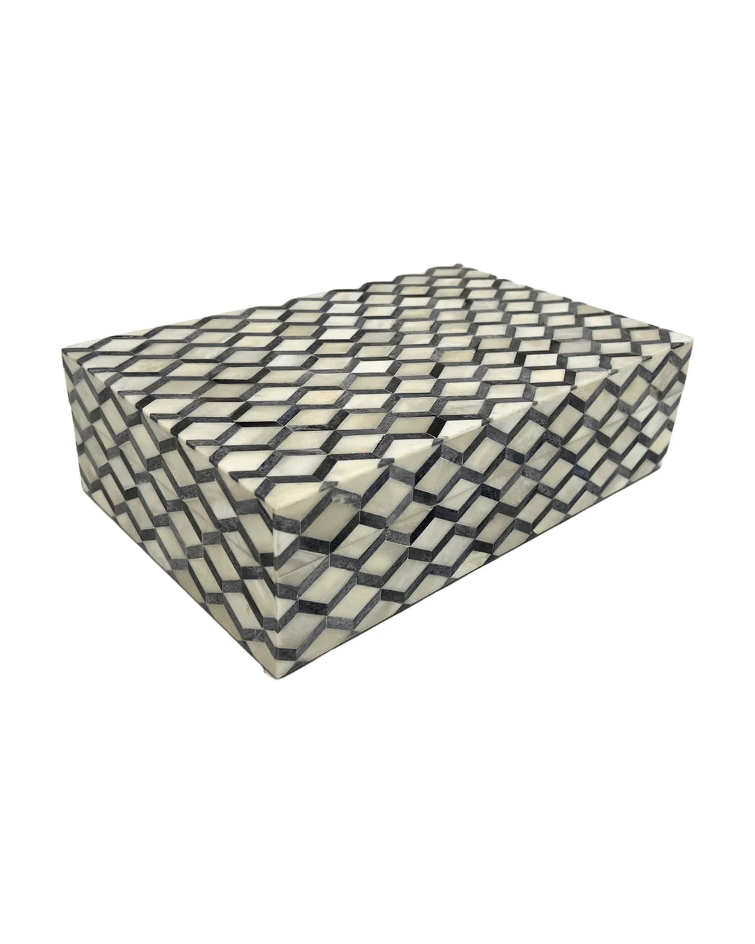 BOX GRAY & WHITE DIAMOND GRID
