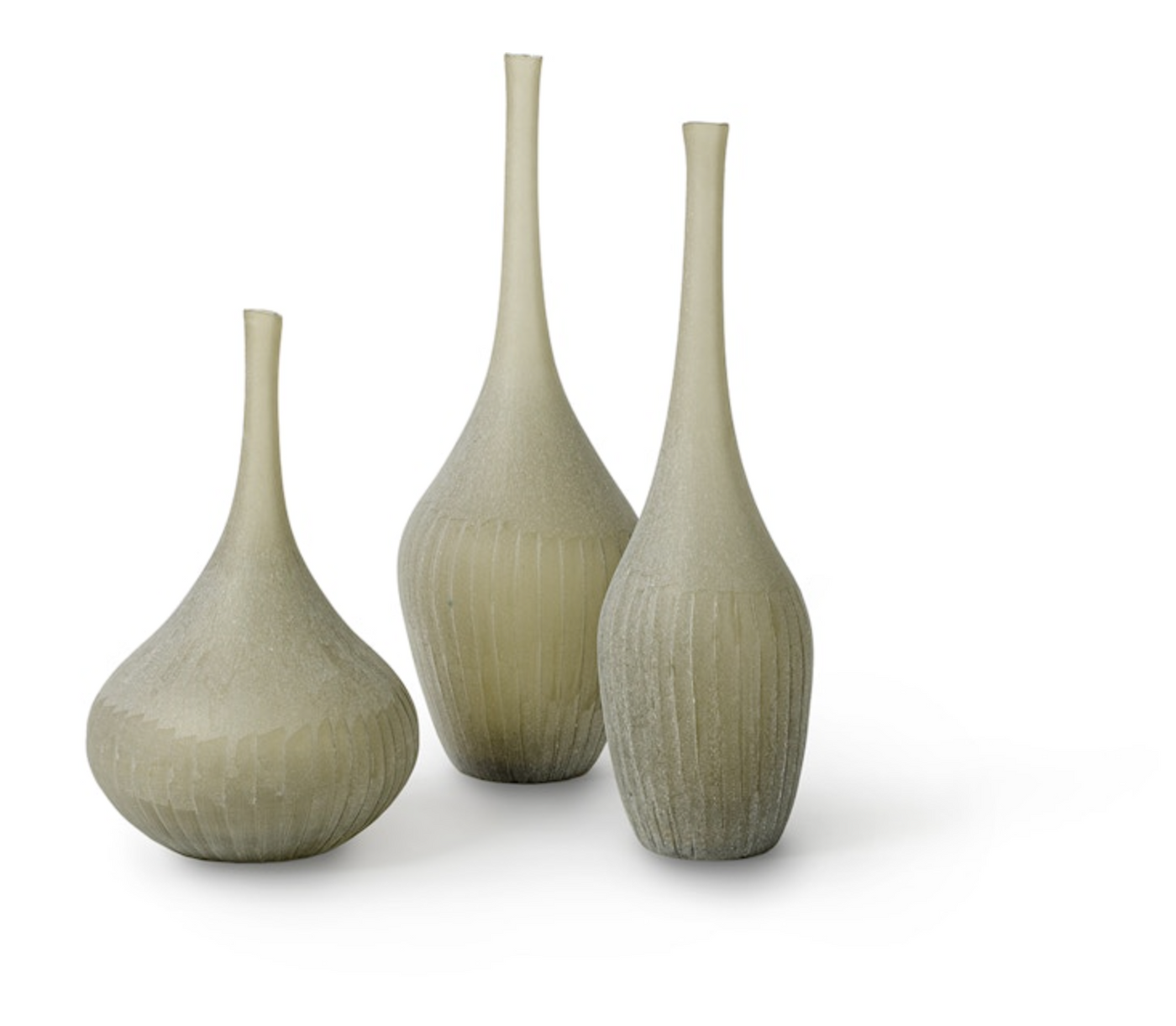 VASE GLASS TAUPE NECK (Available in 3 Sizes)