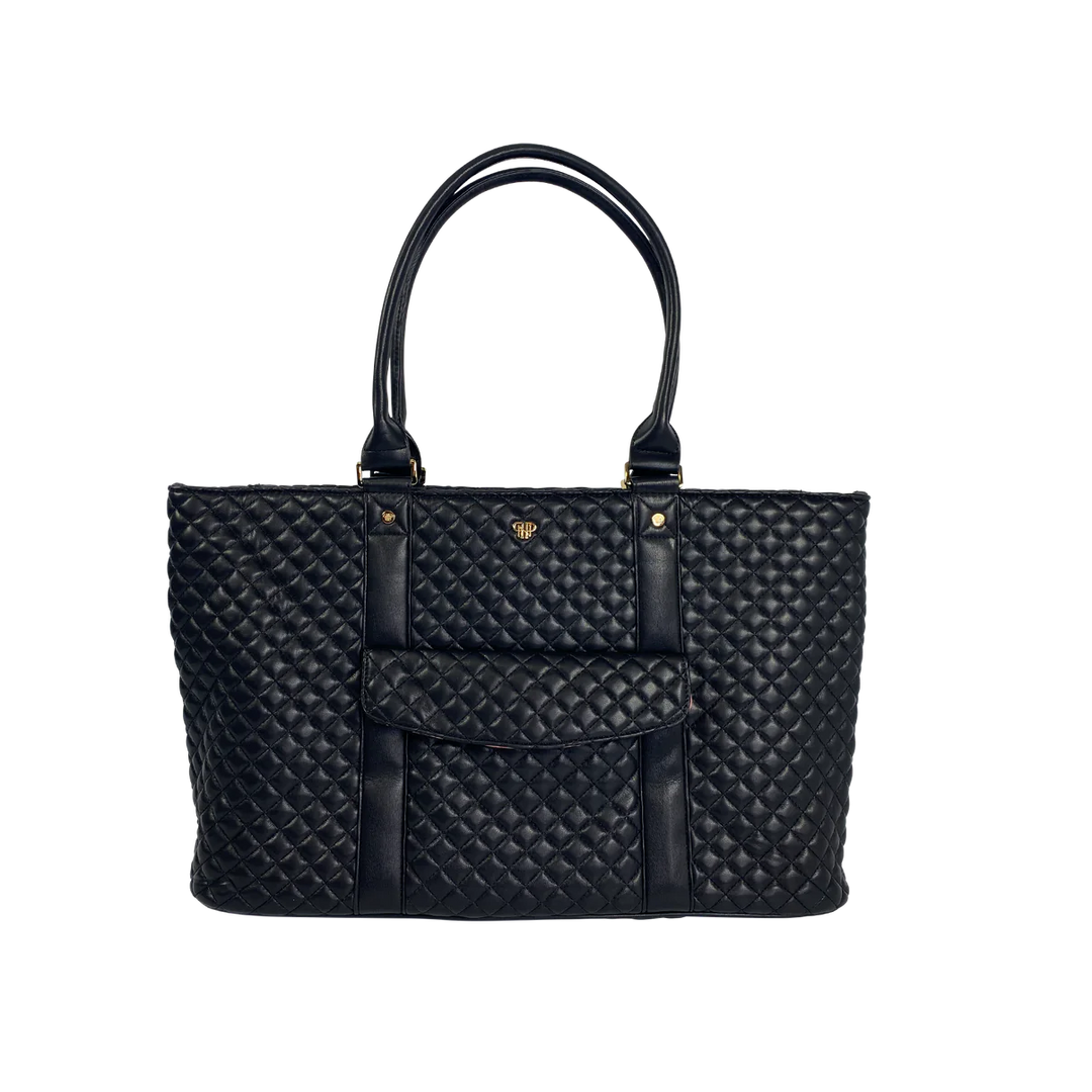 TOTE BAG TRAVEL BLACK QUILTED