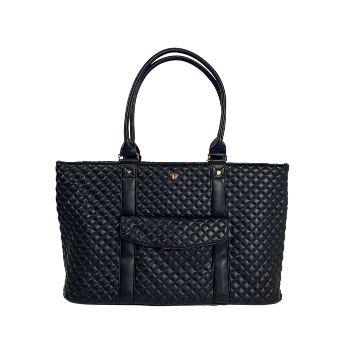 TOTE BAG TRAVEL BLACK QUILTED