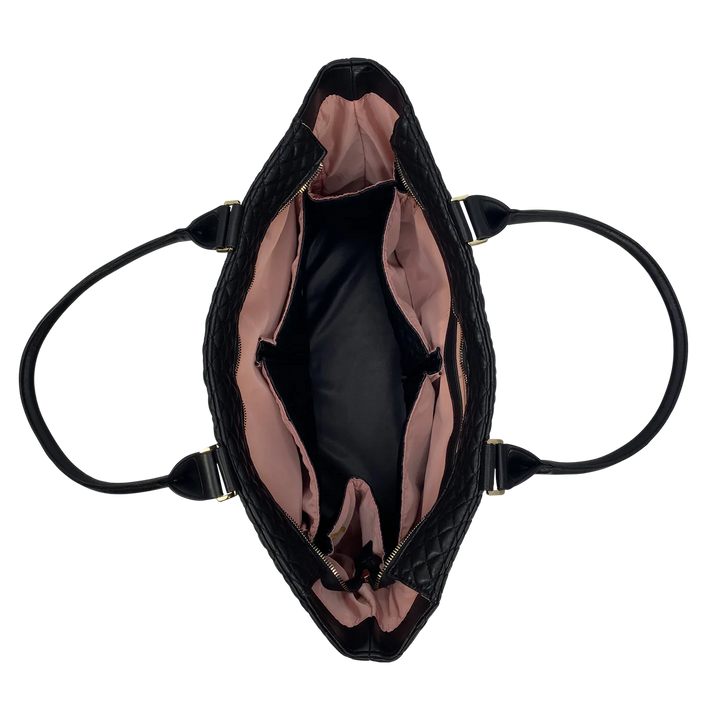 TOTE BAG TRAVEL BLACK QUILTED