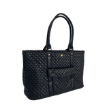 TOTE BAG TRAVEL BLACK QUILTED