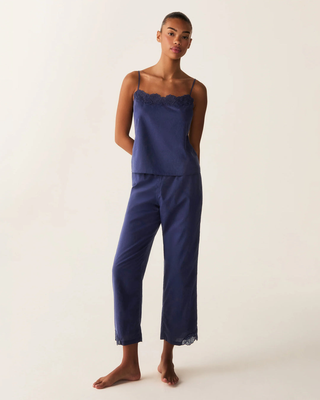 PJ SET CAMI PANT VOILE FLEUR IN NAVY