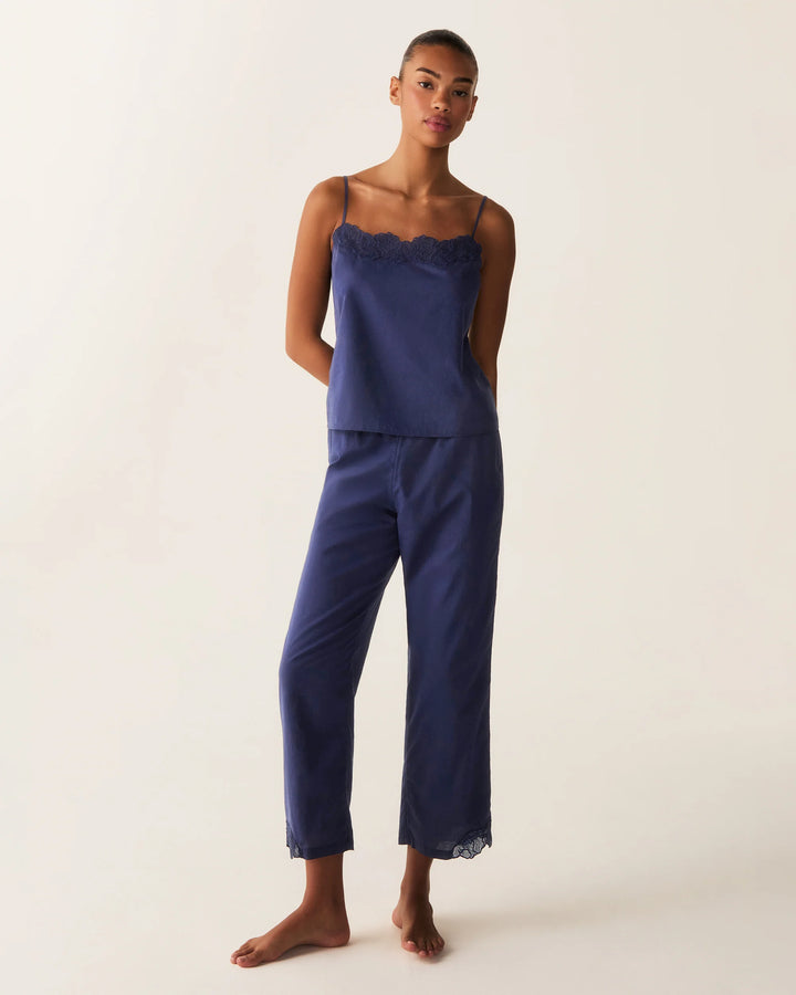 PJ SET CAMI PANT VOILE FLEUR IN NAVY