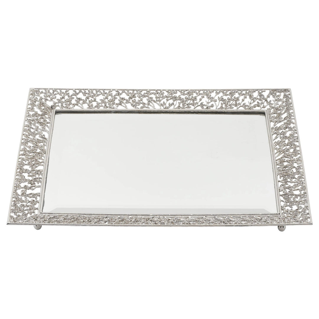 TRAY VANITY BEVELED MIRROR SILVER