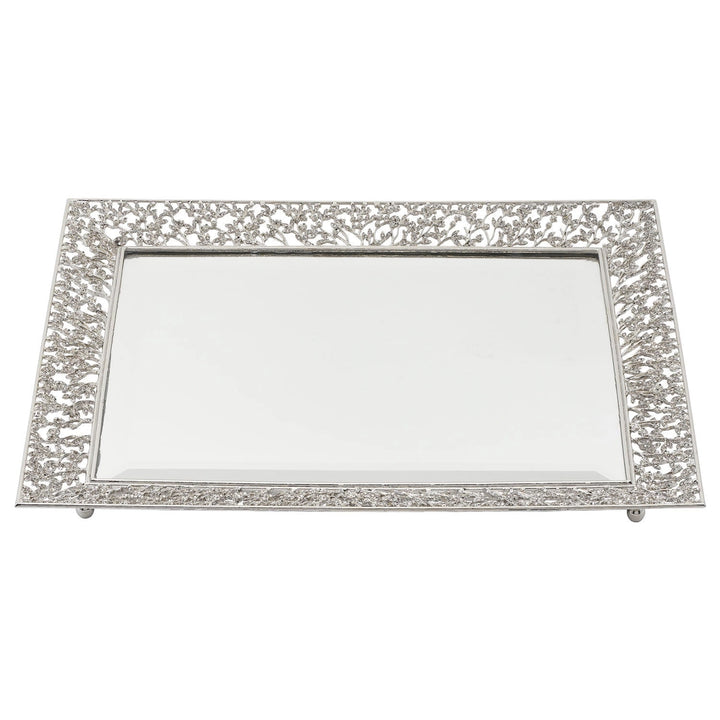 TRAY VANITY BEVELED MIRROR SILVER
