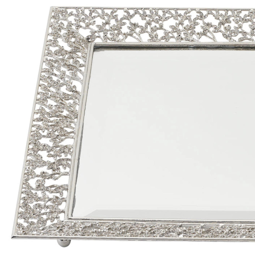 TRAY VANITY BEVELED MIRROR SILVER
