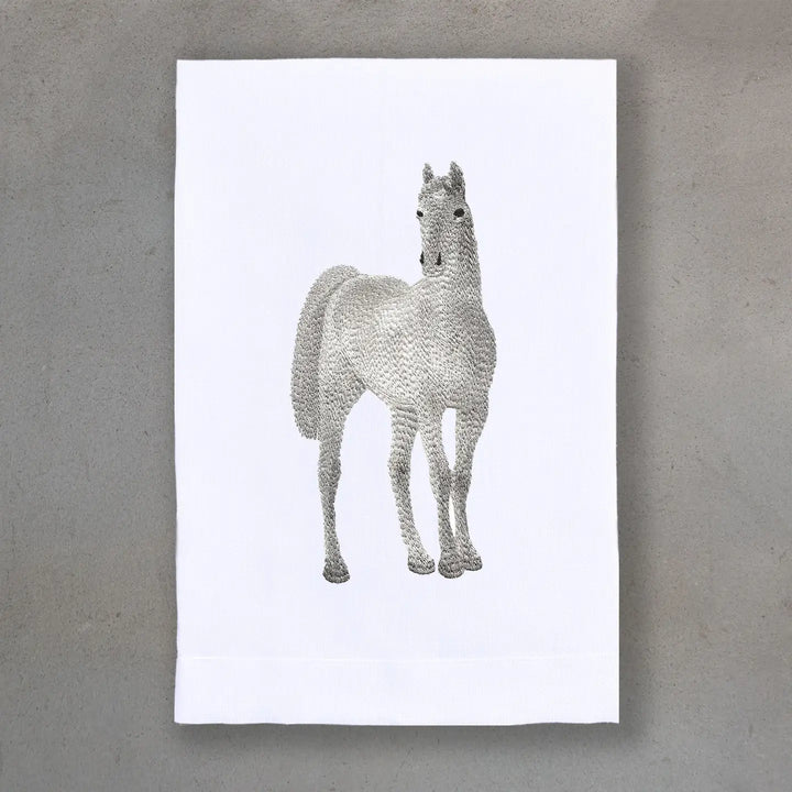 GUEST TOWEL LINEN HORSE GRAY