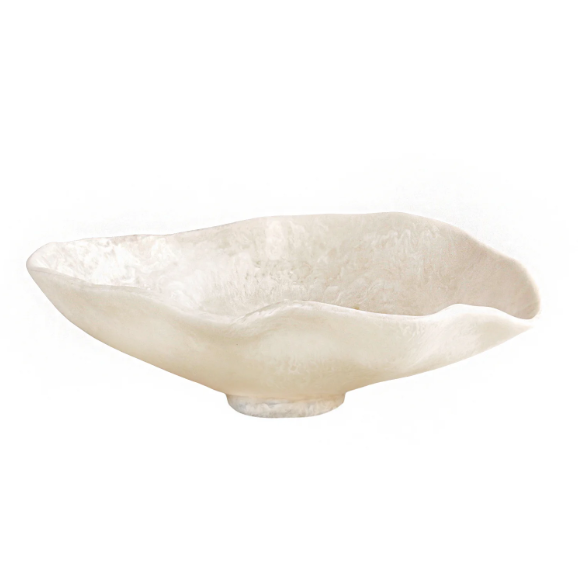 BOWL OVAL LARGE WHITE SWIRL