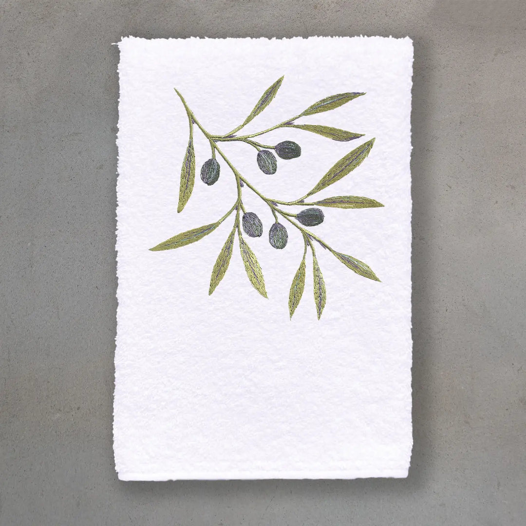 GUEST TOWEL OLIVE WHITE