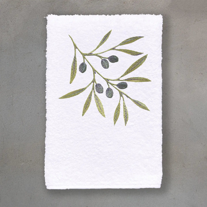 GUEST TOWEL OLIVE WHITE