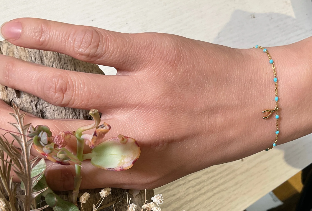 BRACELET TURQUOISE WITH WISHBONE #75236