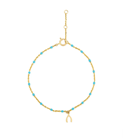 MABEL CHONG BRACELET TURQUOISE WITH WISHBONE