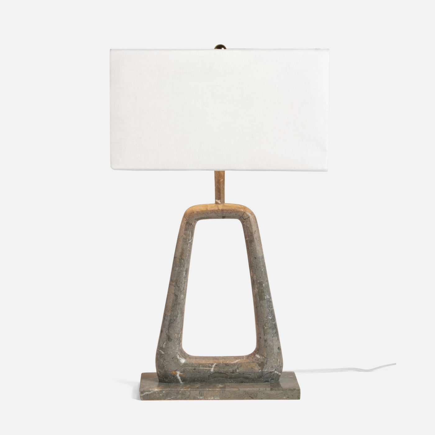 TABLE LAMP GRAY STONE AIRY SCULPTURAL