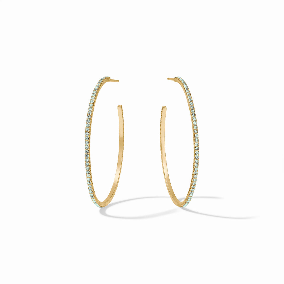 EARRING WINDSOR HOOP AQUAMARINE BLUE