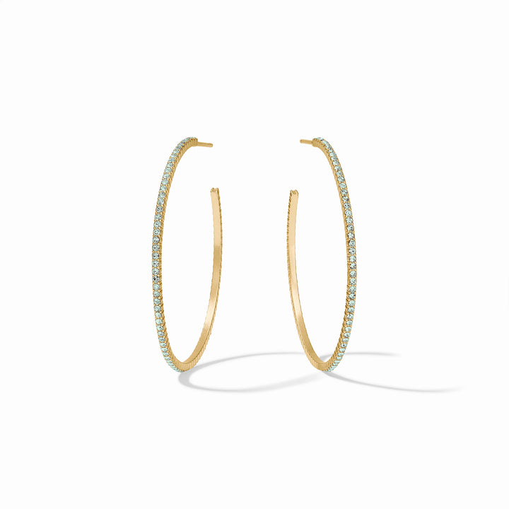 EARRING WINDSOR HOOP AQUAMARINE BLUE