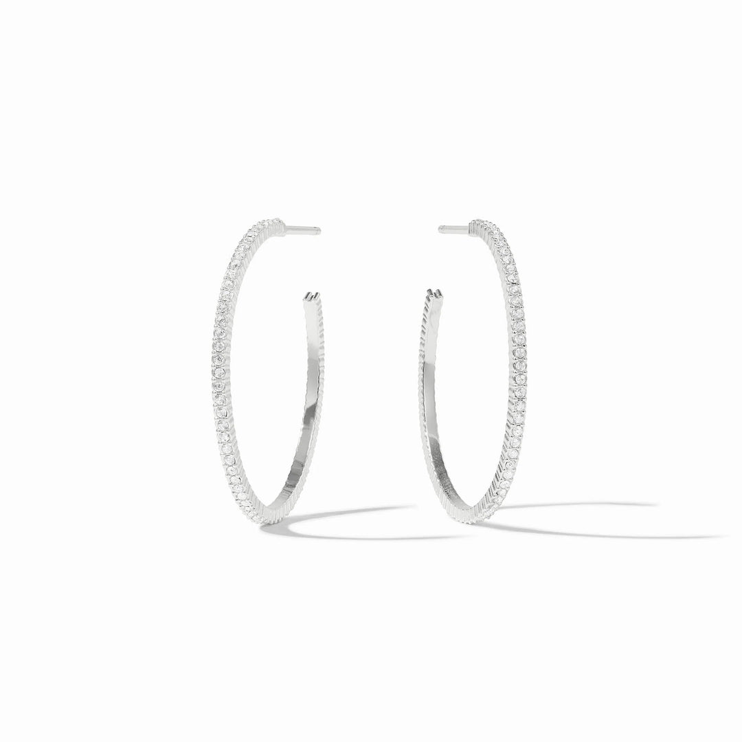 EARRING WINDSOR HOOP SILVER CZ