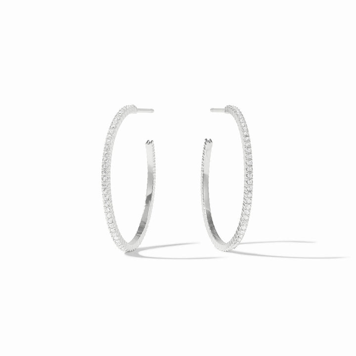 EARRING WINDSOR HOOP SILVER CZ