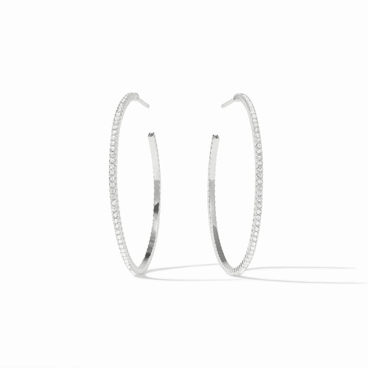 EARRING WINDSOR HOOP SILVER CZ