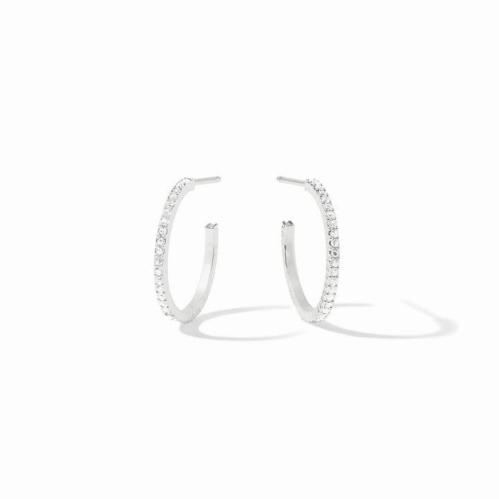EARRING WINDSOR HOOP SILVER CZ