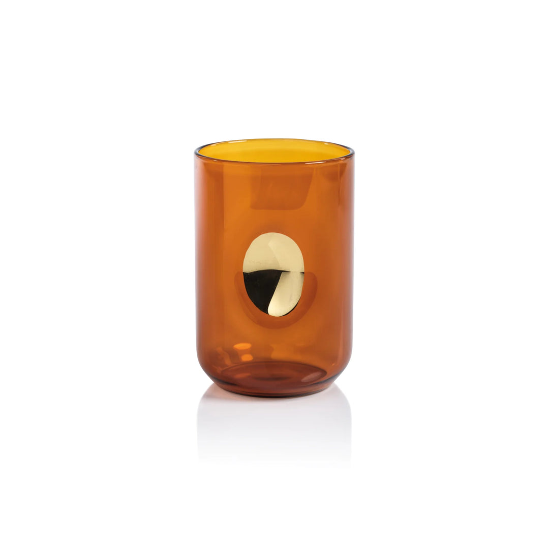 TUMBLER AMBER WITH GOLD