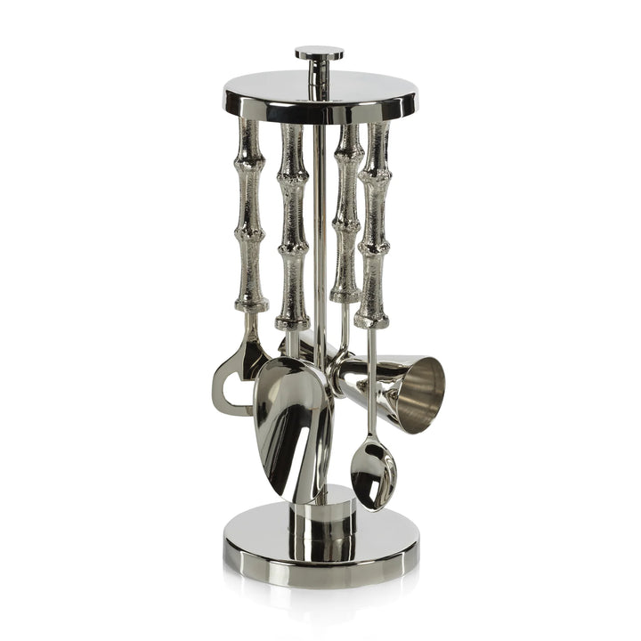 BAR TOOL SET BAMBOO 5 PIECE