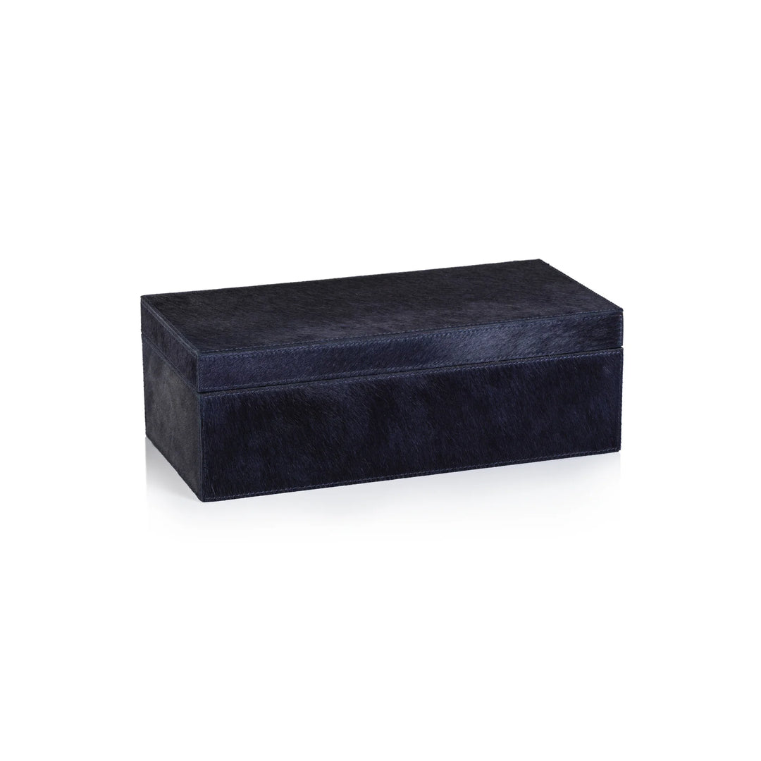 BOX HAIR-ON-HIDE NAVY