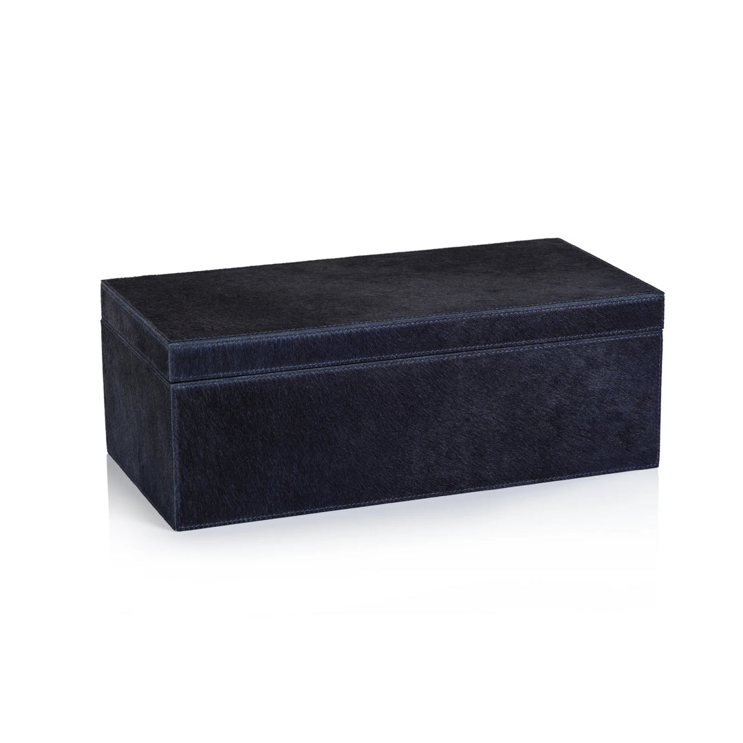 BOX HAIR-ON-HIDE NAVY