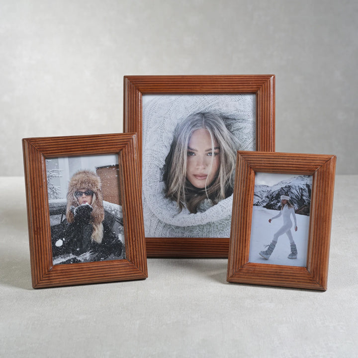 PHOTO FRAME LEATHER TOBACCO