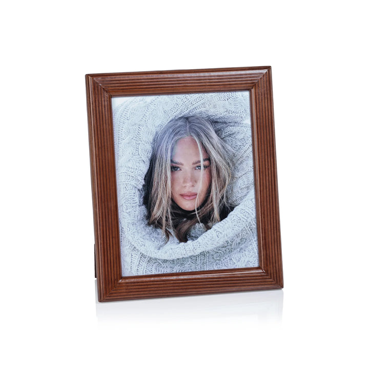 PHOTO FRAME LEATHER TOBACCO