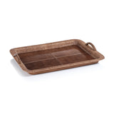 TRAY LEATHER AND RAFFIA