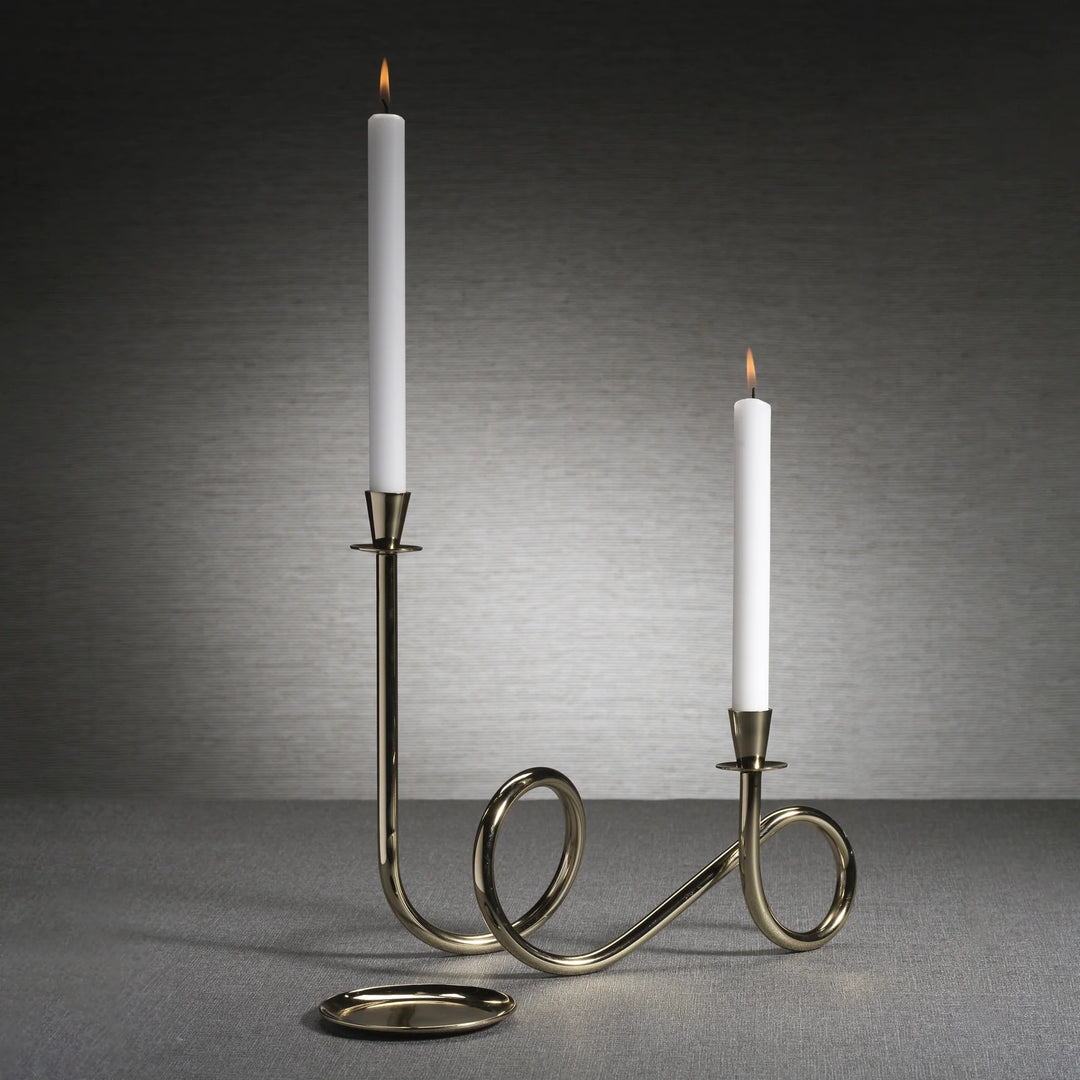 CANDLE HOLDER 2-TIER BRASS