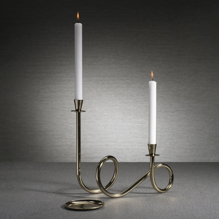 CANDLE HOLDER 2-TIER BRASS