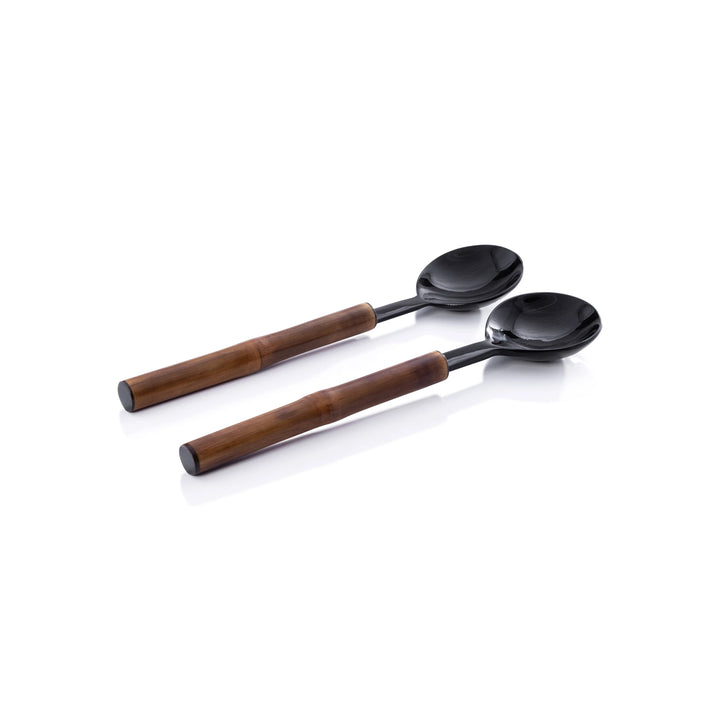 SALAD SERVER BAMBOO & HORN S/2