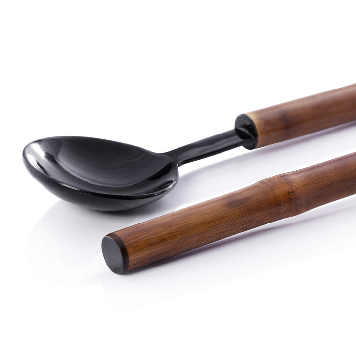 SALAD SERVER BAMBOO & HORN S/2