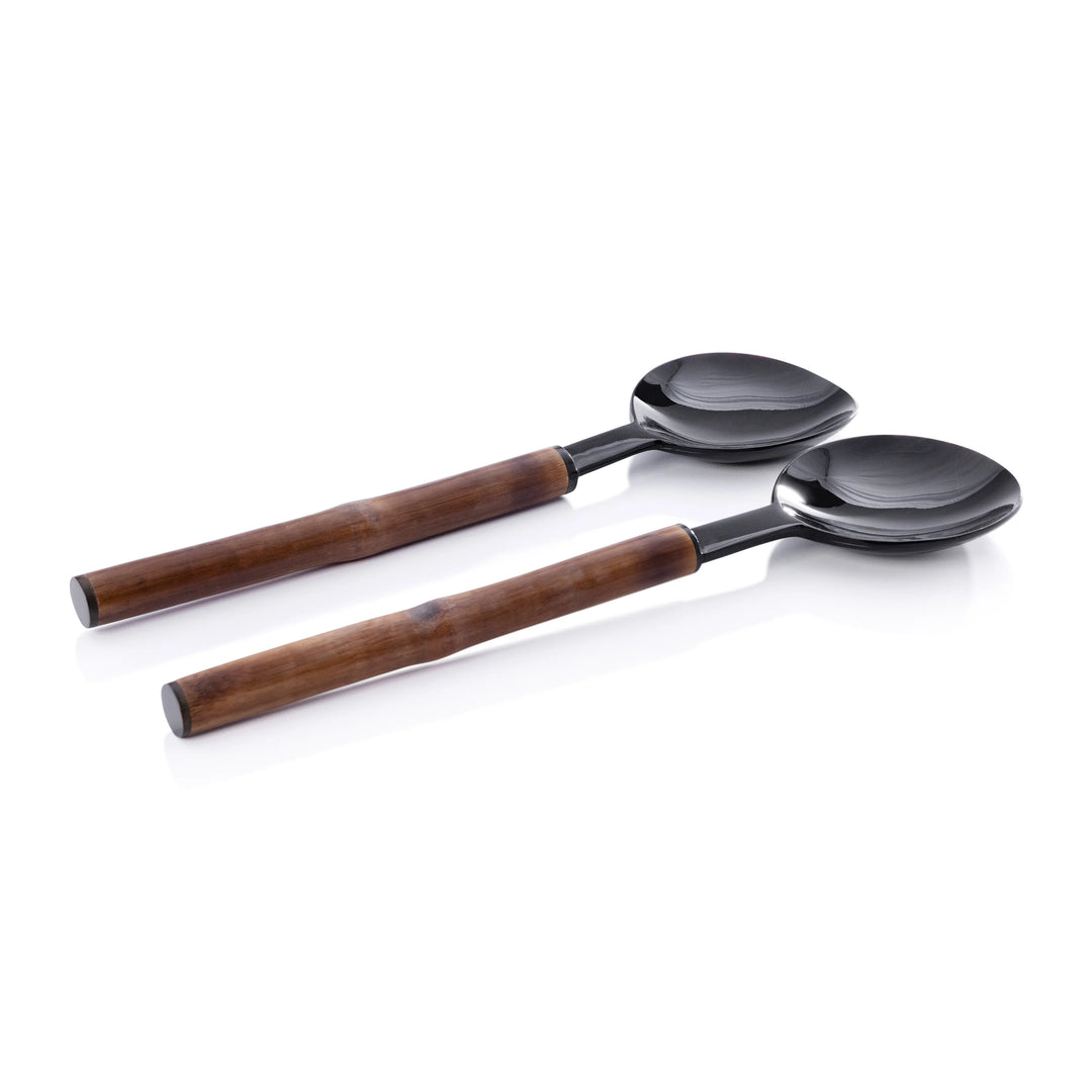 SALAD SERVER BAMBOO & HORN S/2