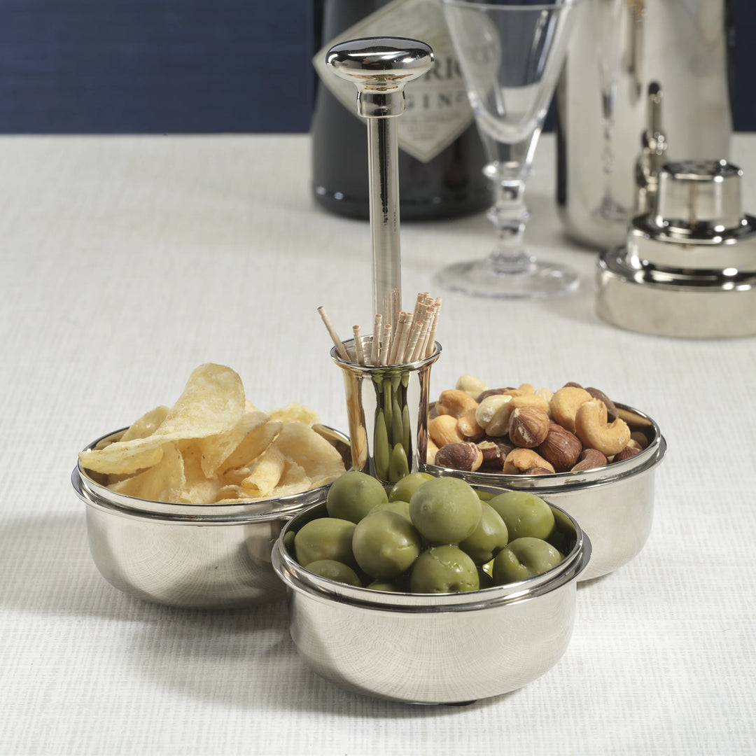 BOWL TRIO CONDIMENT W/PICK HOLDER