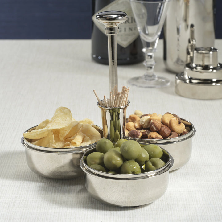 BOWL TRIO CONDIMENT W/PICK HOLDER