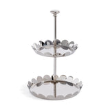 TRAY 2 TIER SCALLOPED ALLOY