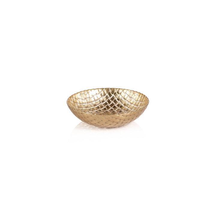BOWL BRAIDED GLASS GOLD