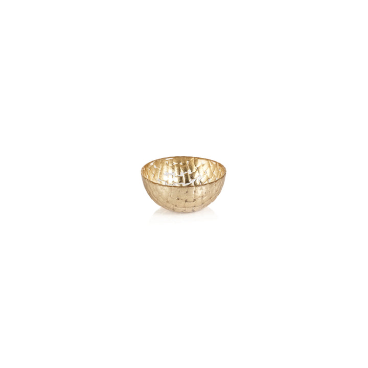 BOWL BRAIDED GLASS GOLD