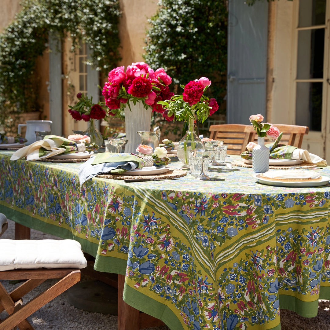 TABLECLOTH JARDIN BLUE & VERT