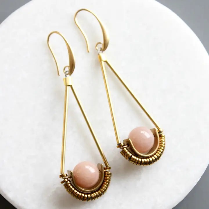 EARRINGS MAUVE JADE ARTDECO