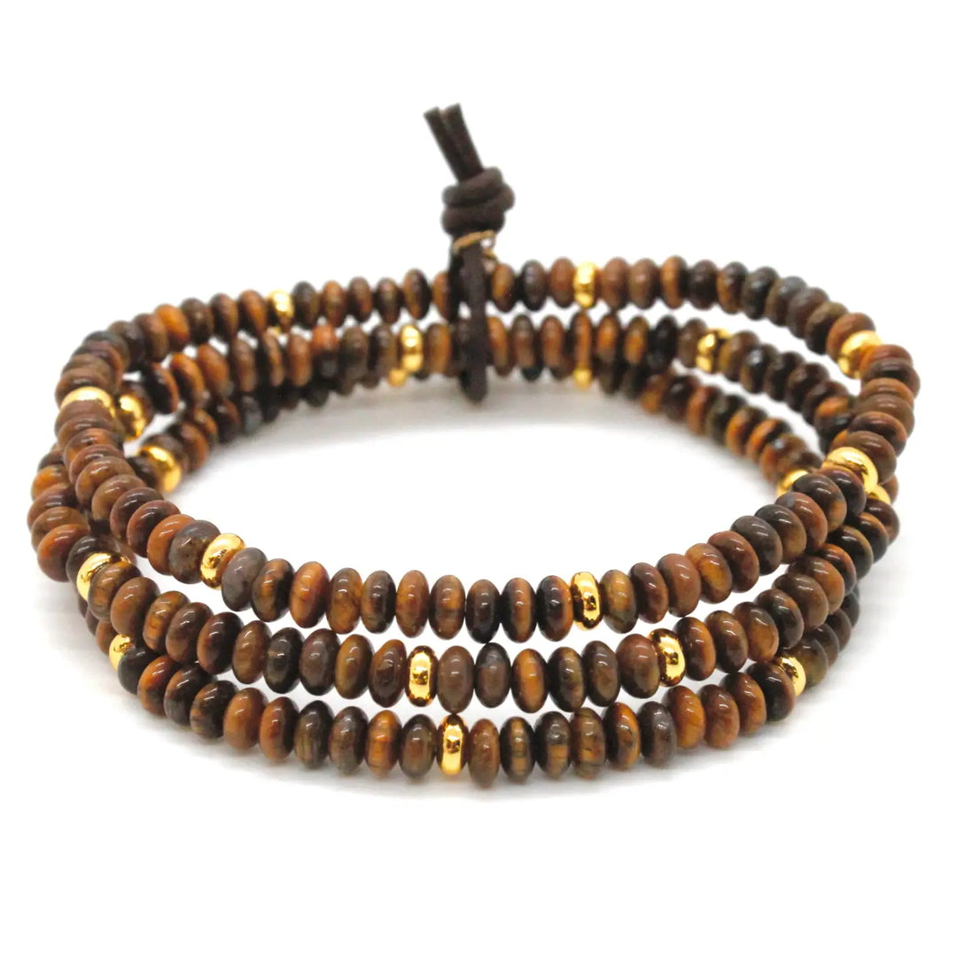 BRACELET TIGER'S EYE AND GOLD