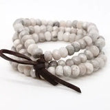 BRACELET FACETED WHITE CRAZY LACE AGATE